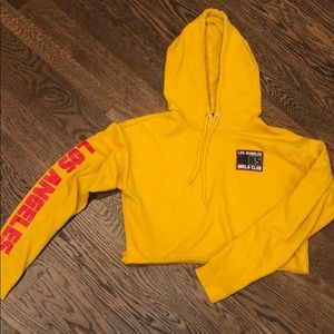 “Los Angeles 1985 girls club” cropped hoodie